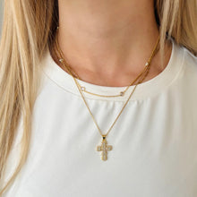 Load image into Gallery viewer, Diamond Cross Adjustable Gold Necklace
