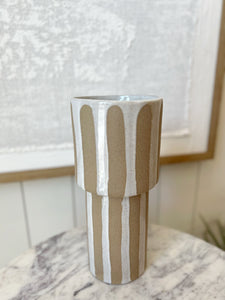 Striped Stoneware Vase