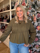 Load image into Gallery viewer, Olive Shirring Blouse Top
