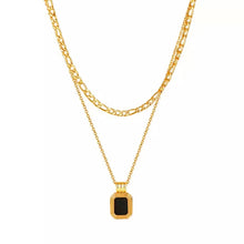 Load image into Gallery viewer, Black Onyx Double Chain Necklace
