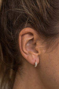 18K Crystal Huggie earrings