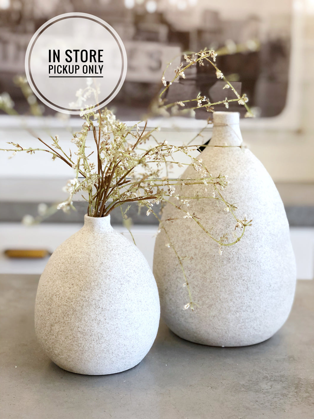 Textured Cream Vases