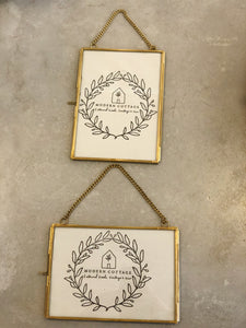 Hanging Brass and Glass Photo Frames