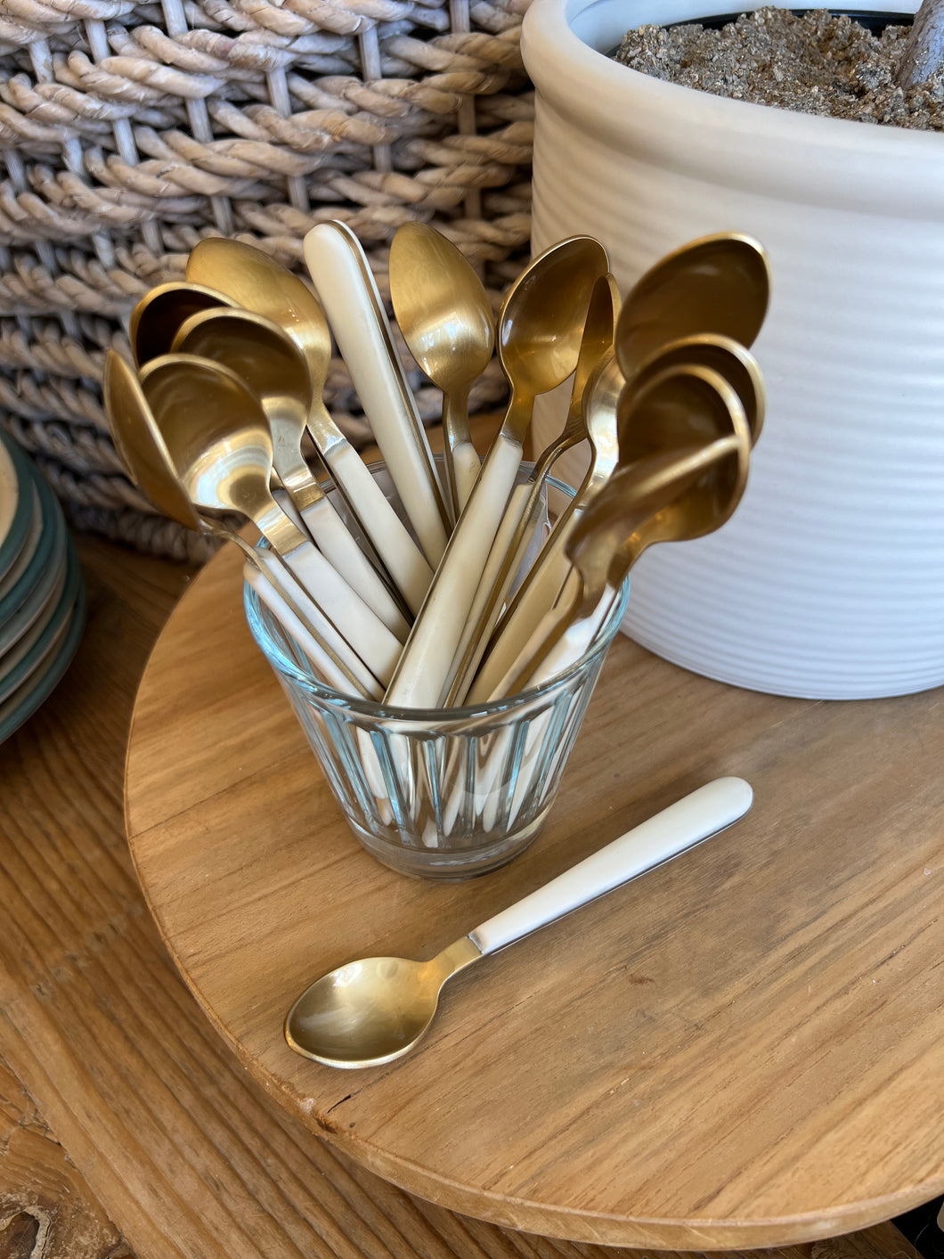 Gold & White Cocktail Spoon