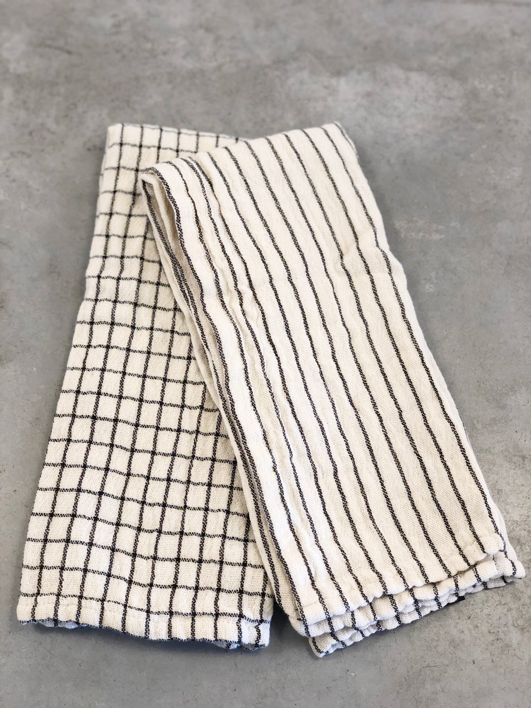 Black and Natural Cotton Tea Towels