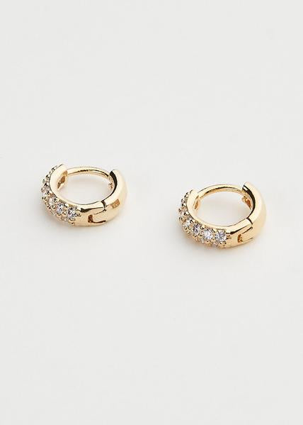 18K Crystal Huggie earrings