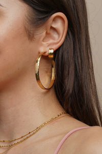 24K Perfect Love Hammered Hoops