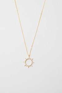 18K Gold Pave Starburst Necklace