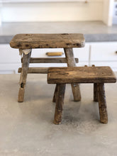 Load image into Gallery viewer, Mini Antique Wood Stool
